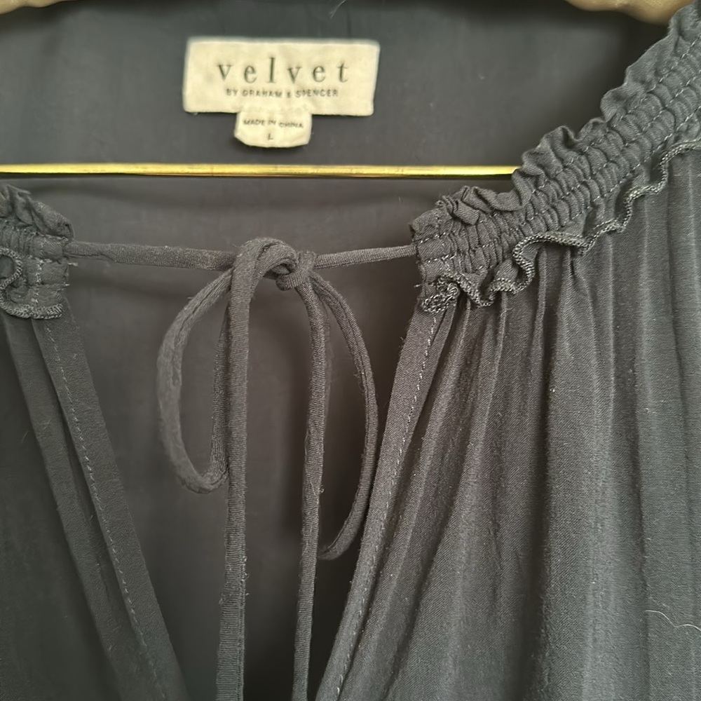 Velvet Samantha Rayon Challis Peasant Top by GRAHAM & SPENCER EUC - Picture 5 of 6